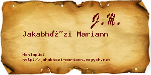 Jakabházi Mariann névjegykártya