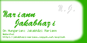 mariann jakabhazi business card