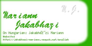 mariann jakabhazi business card